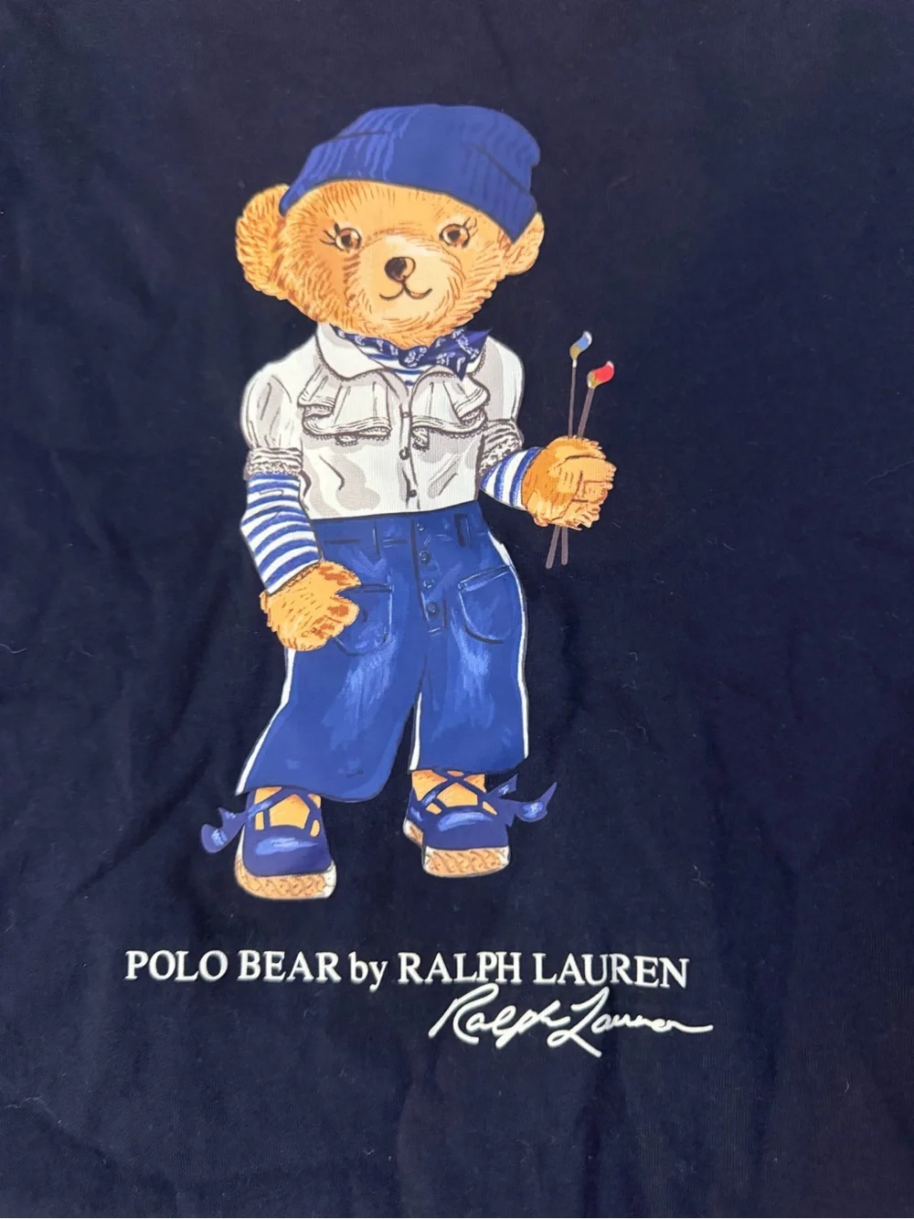 Ralph Lauren Navy Polo Bear Graphic Kids Tee Dress